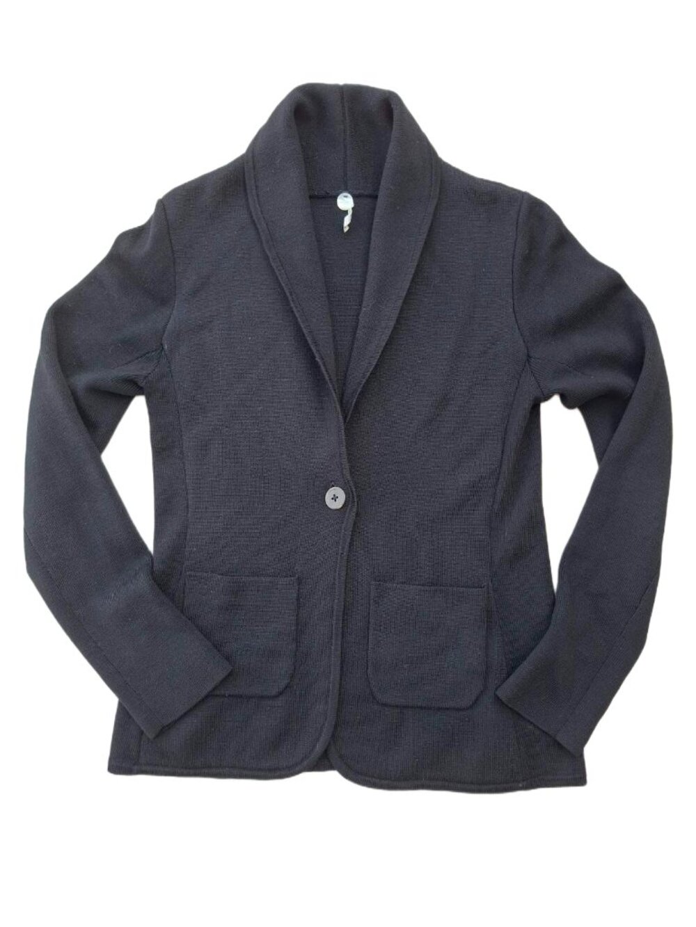 Margaret O’Leary Wool Black Shawl Collar Cardigan Size L